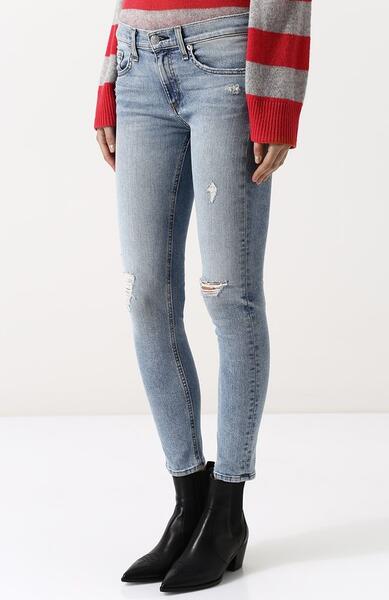 Укороченные джинсы-скинни с потертостями Rag&Bone 2663103