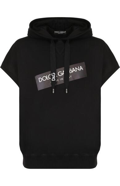 Хлопковое худи с короткими рукавами Dolce&Gabbana 2649184
