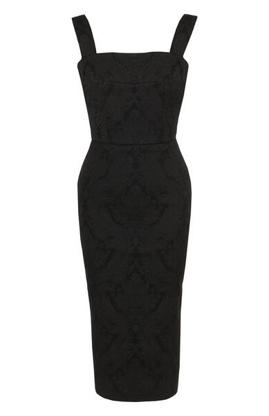 Однотонное платье-футляр с квадратным вырезом Dolce&Gabbana 2645128