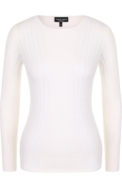 Приталенный кашемировый пуловер с круглым вырезом Giorgio Armani 2645364