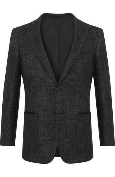Однобортный пиджак из смеси шерсти и шелка с кашемиром Brioni 2646196
