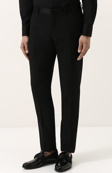 Шерстяные вечерние брюки с шелковой отделкой Dolce&Gabbana 2647216