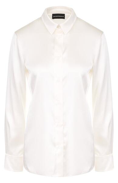 Однотонная приталенная блуза из шелка ea7 2637052