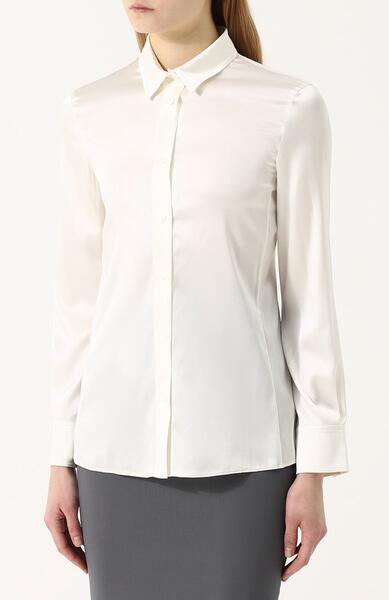 Однотонная приталенная блуза из шелка ea7 2637052