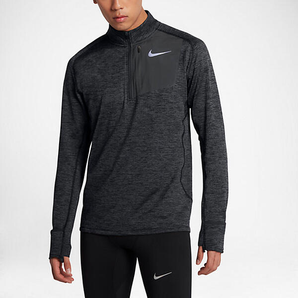 Мужская беговая футболка с длинным рукавом и молнией до середины груди Nike Therma Sphere Element 884497903347