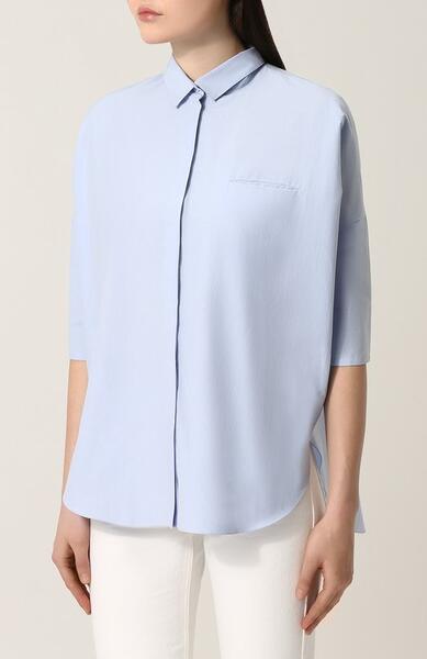Хлопковая блуза свободного кроя с укороченным рукавом TEGIN 2625924