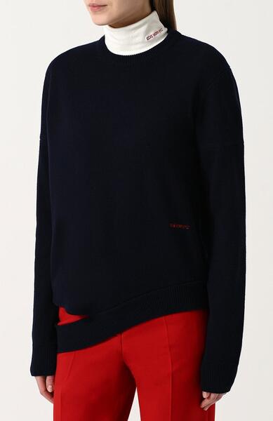 Однотонный кашемировый пуловер с круглым вырезом CALVIN KLEIN 205W39NYC 2623967