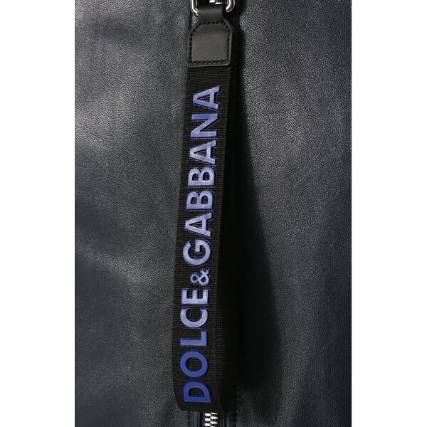 Кожаный бомбер на молнии с карманами Dolce&Gabbana 2606020