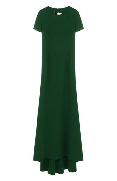 Шерстяное платье-макси с подолом и открытой спиной Oscar de la Renta 2604788