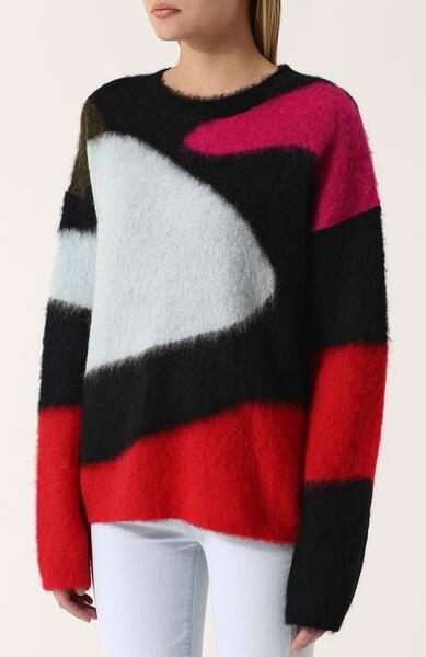 Шерстяной пуловер свободного кроя с круглым вырезом DIANE von FURSTENBERG 2602672