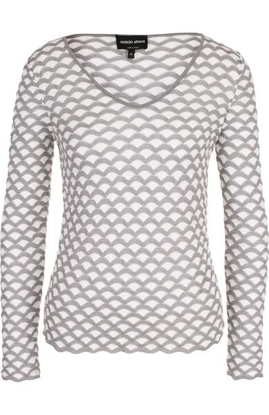 Приталенный пуловер с V-образным вырезом Giorgio Armani 2608638