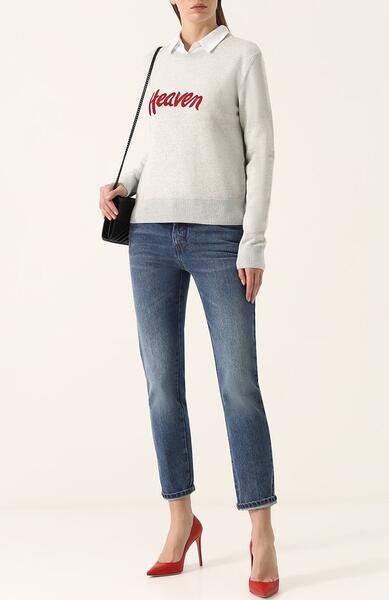 Шерстяной пуловер с круглым вырезом и вышивкой Yves Saint Laurent 2607796