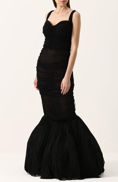 Приталенное платье-макси с драпировкой Dolce&Gabbana 2599344