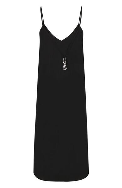 Однотонное платье-миди с V-образным вырезом mm6 2597215