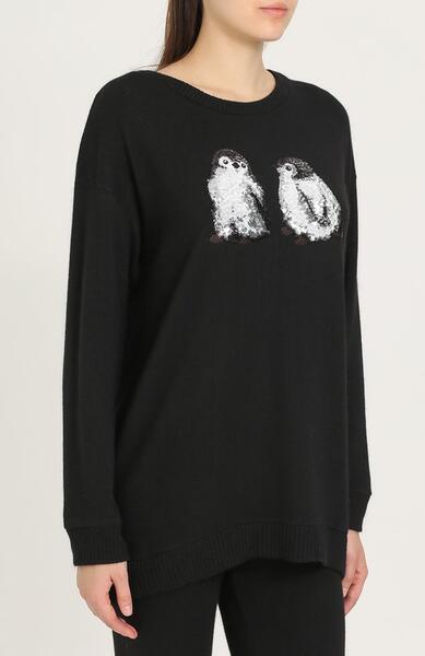Пуловер свободного кроя с вышивкой Pietro Brunelli 2403566