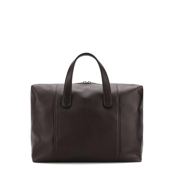 Кожаная дорожная сумка на молнии с плечевым ремнем Giorgio Armani 2592650