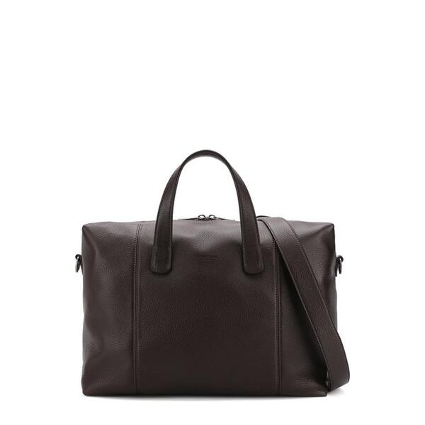 Кожаная дорожная сумка на молнии с плечевым ремнем Giorgio Armani 2592650