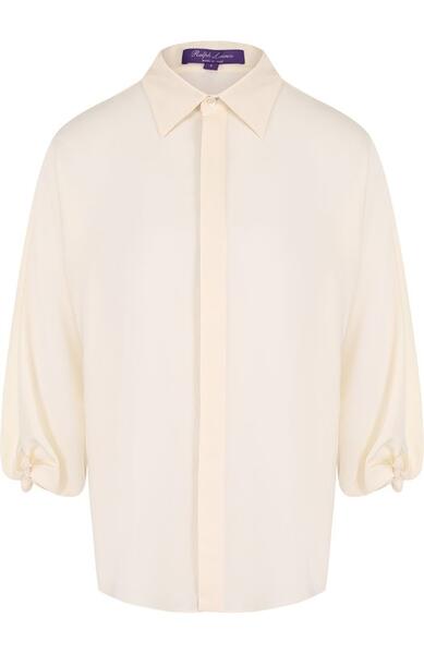 Однотонная шелковая блуза свободного кроя Ralph Lauren 2588491