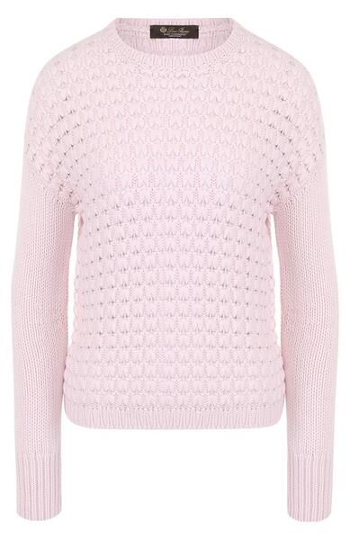 Кашемировый пуловер фактурной вязки с круглым вырезом Loro Piana 2582861