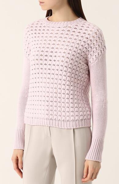 Кашемировый пуловер фактурной вязки с круглым вырезом Loro Piana 2582861