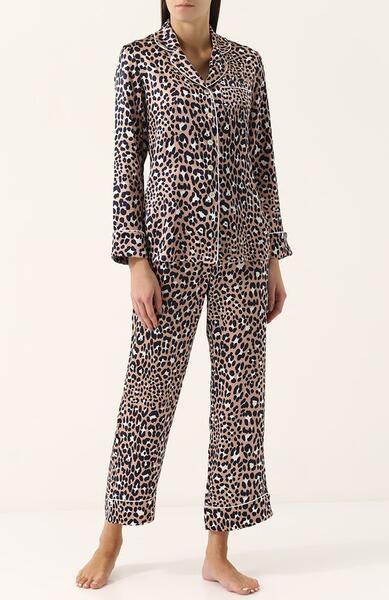 Шелковая пижама с леопардовым принтом Olivia Von Halle 2572808