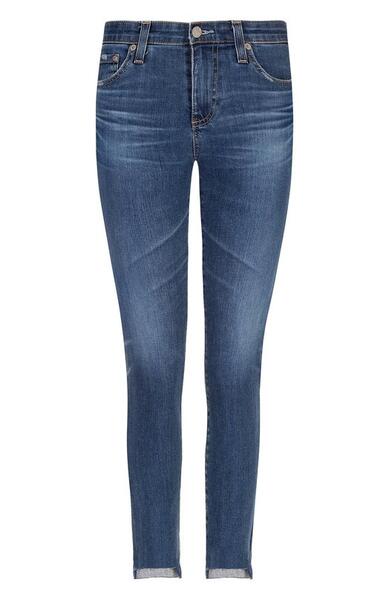 Укороченные джинсы-скинни с потертостями AG 2570307