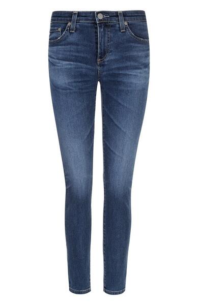 Укороченные джинсы-скинни с потертостями AG 2570285