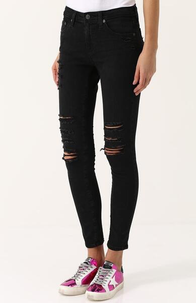 Укороченные джинсы-скинни с потертостями AG 2563839
