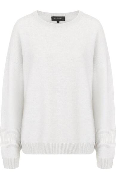 Кашемировый пуловер с круглым вырезом St. John 2564412