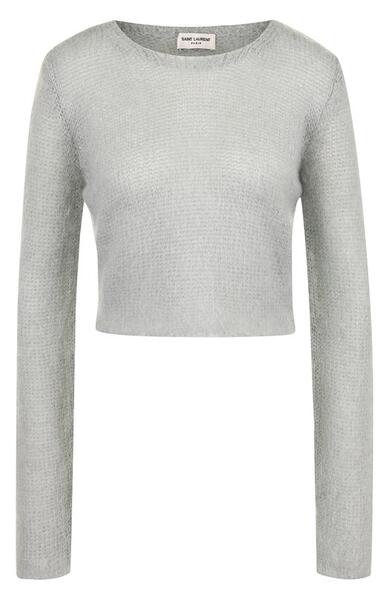Укороченные вязаный пуловер с круглым вырезом Yves Saint Laurent 2556048