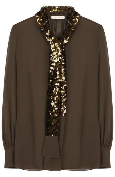 Прозрачная шелковая блуза с декорированным воротником аскот DOROTHEE SCHUMACHER 2539560