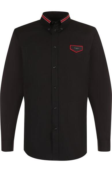 Хлопковая рубашка с воротником button down Givenchy 2541246