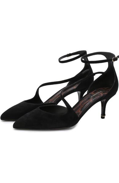 Замшевые туфли Kate на каблуке kitten heel Dolce&Gabbana 2541786