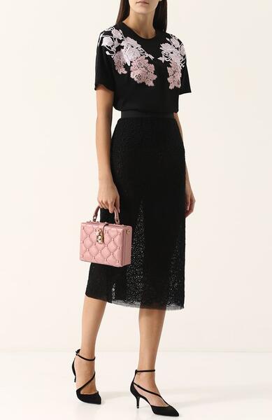 Однотонная кружевная юбка-миди Dolce&Gabbana 2537427