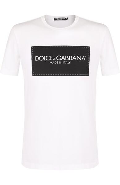 Хлопковая футболка с принтом Dolce&Gabbana 2533701