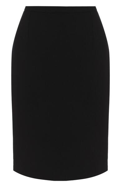 Однотонная шерстяная юбка-миди Oscar de la Renta 2519447
