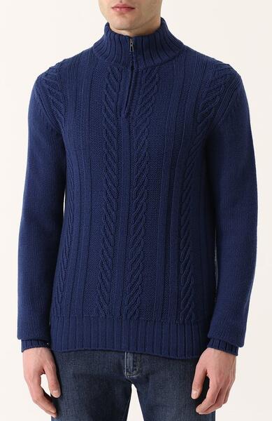 Кашемировый свитер фактурной вязки с воротником на молнии Loro Piana 2516293
