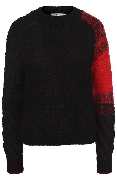 Шерстяной свитер фактурной вязки с круглым вырезом Helmut Lang 2508832