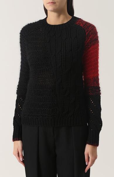 Шерстяной свитер фактурной вязки с круглым вырезом Helmut Lang 2508832
