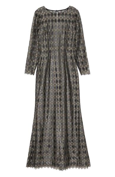 Приталенное платье-макси с длинным рукавом St. John 2508816