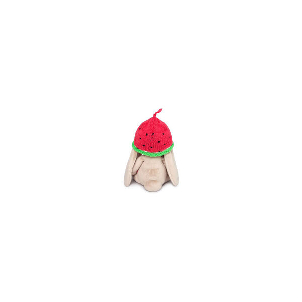 Мягкая игрушка Зайка Ми в вязаной шапке "Арбузик", 18 см Budi Basa 10009408