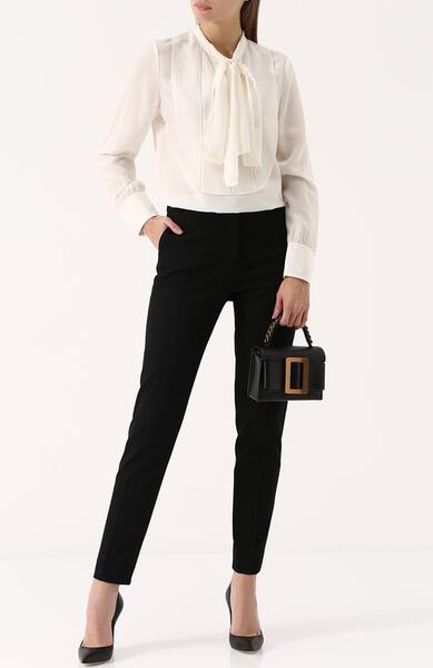 Удлиненная шелковая блуза с воротником аскот Burberry 2490944