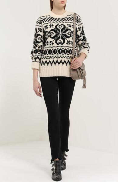 Кашемировый пуловер прямого кроя с контрастным принтом Ralph Lauren 1897461