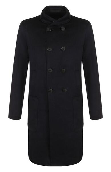 Двубортное кашемировое пальто с воротником-стойкой Giorgio Armani 2478624