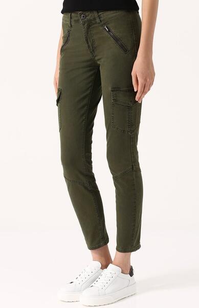 Укороченные джинсы с потертостями AG 2481105