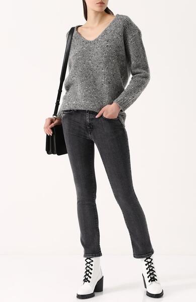 Пуловер из смеси шерсти и шелка с V-образным вырезом IRO 2464070