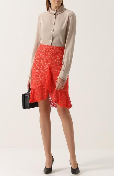 Кружевная юбка-миди с оборкой Roberto Cavalli 2460581