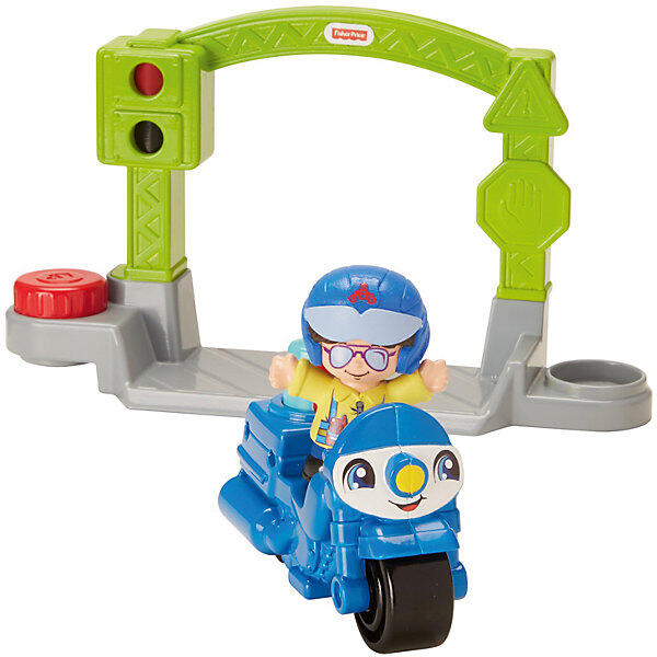 Транспортное средство Fisher-Price Little People Stop&Go Police Motorcycle Mattel 7014734