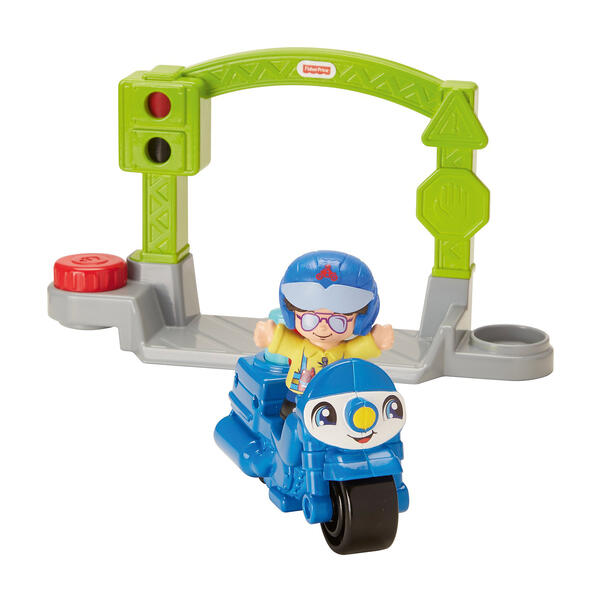 Транспортное средство Fisher-Price Little People Stop&Go Police Motorcycle Mattel 7014734