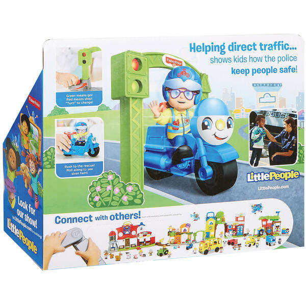 Транспортное средство Fisher-Price Little People Stop&Go Police Motorcycle Mattel 7014734